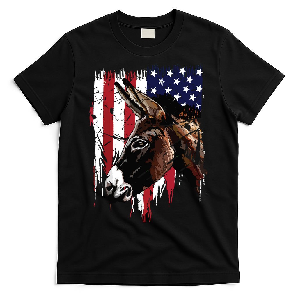 Donkey Farmer American Flag USA Donkey T-Shirt
