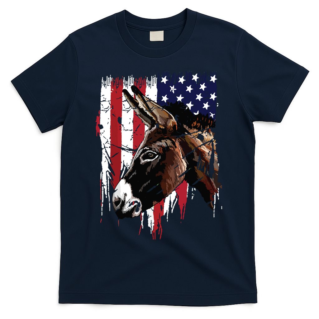Donkey Farmer American Flag USA Donkey T-Shirt