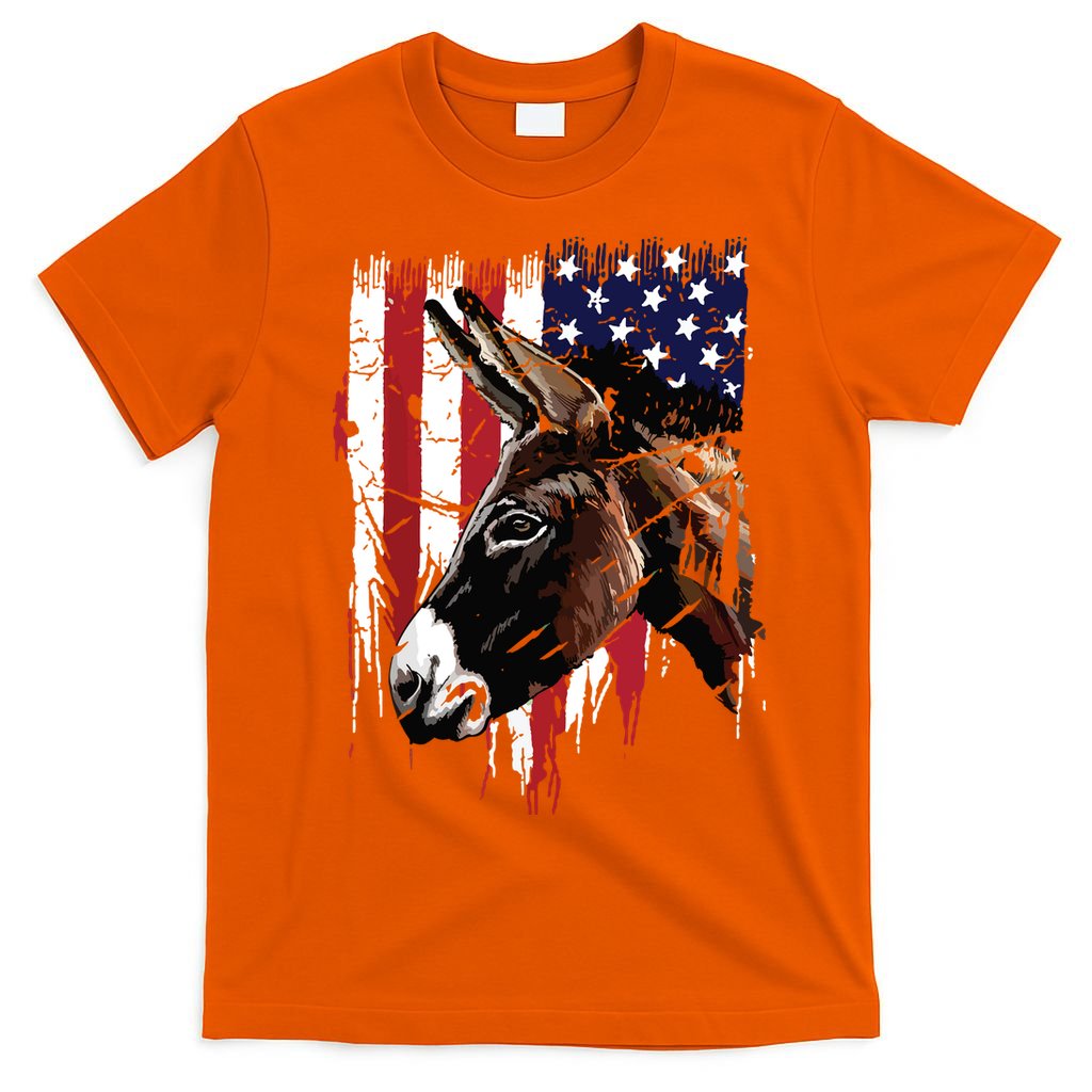 Donkey Farmer American Flag USA Donkey T-Shirt