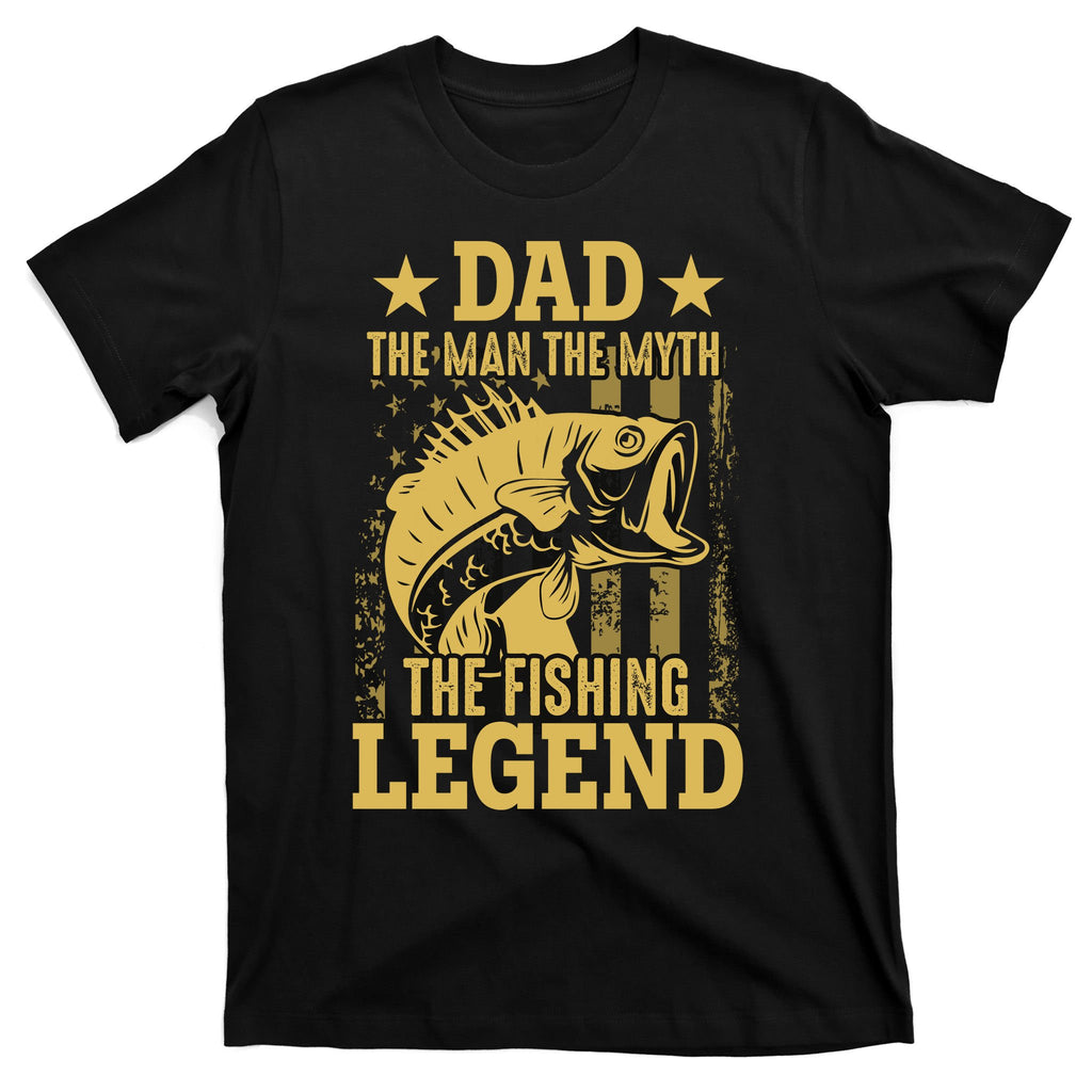 Dad Fishing Legend Flag T-Shirt