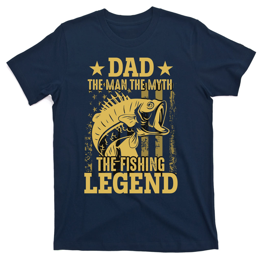 Dad Fishing Legend Flag T-Shirt
