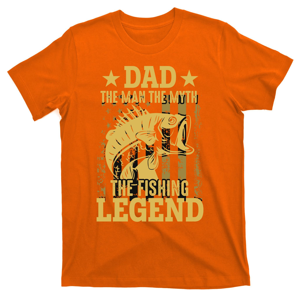 Dad Fishing Legend Flag T-Shirt