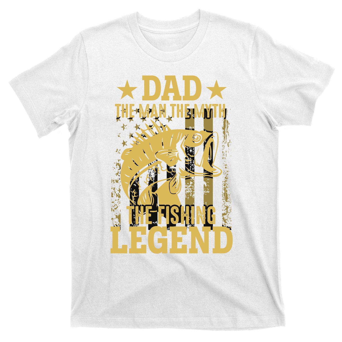 Dad Fishing Legend Flag T-Shirt