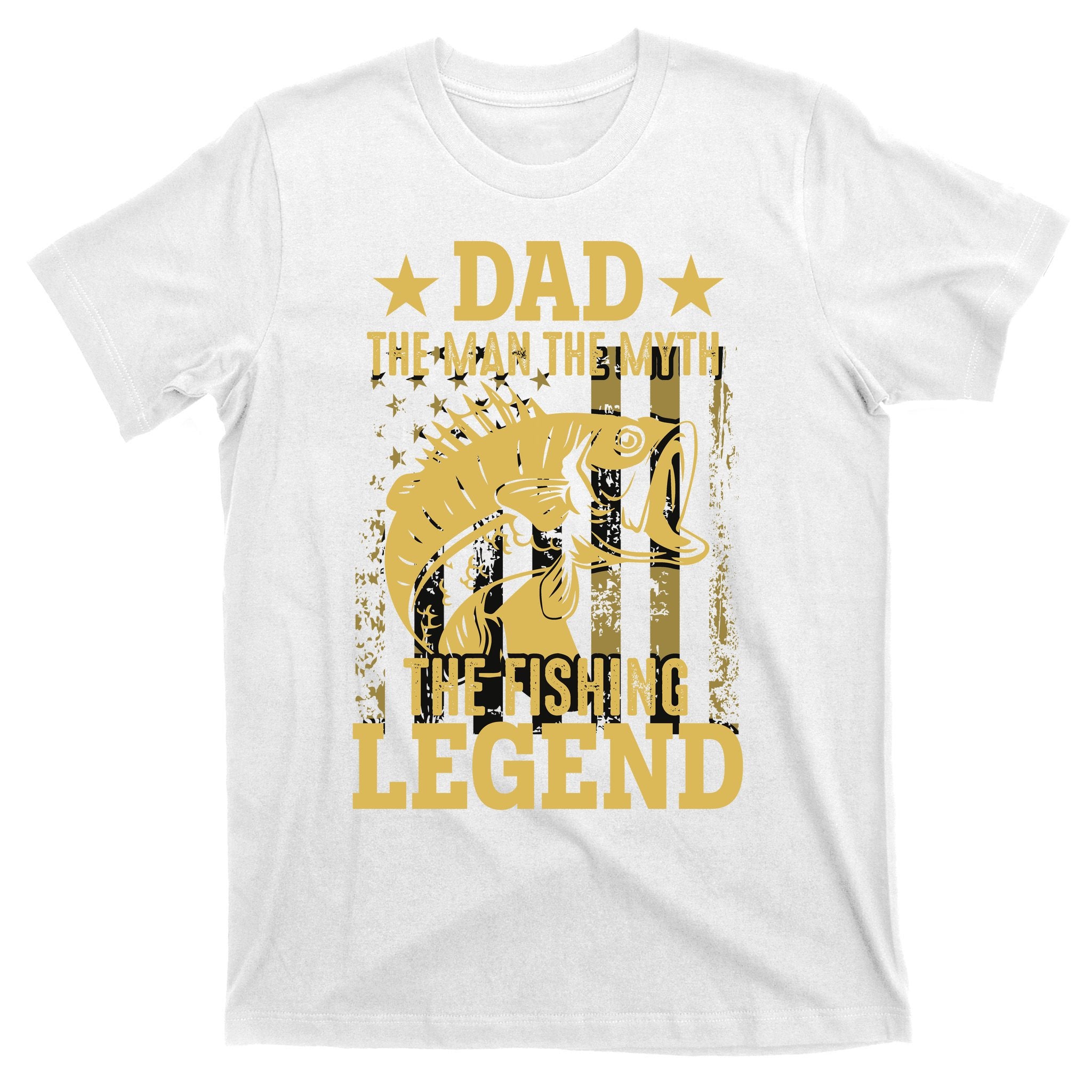 Dad Fishing Legend Flag T-Shirt