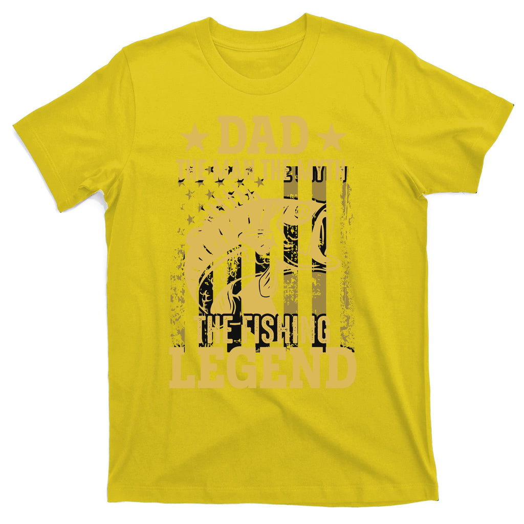 Dad Fishing Legend Flag T-Shirt