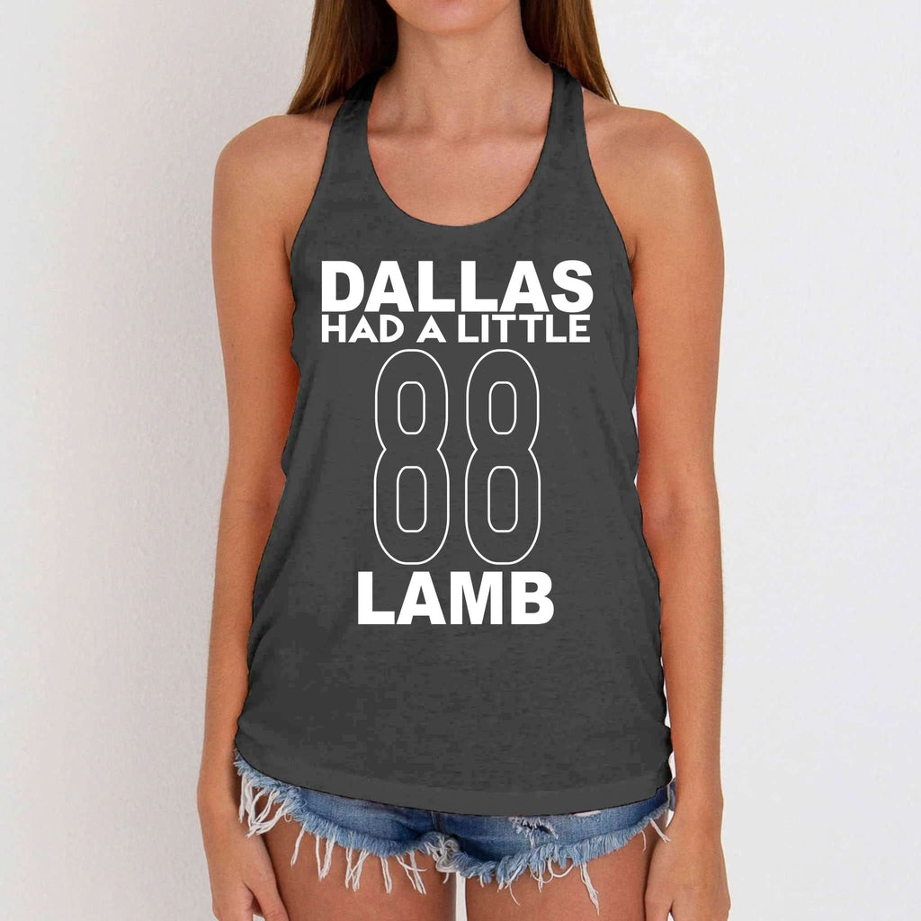 Dallas Had A Little Lamb Funny Football Women's Knotted Racerback Tank