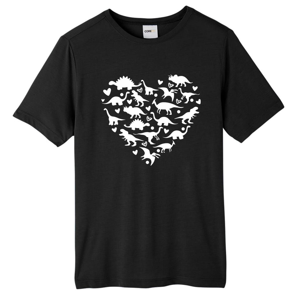 Dinosaur Heart Valentines Day Tall Fusion ChromaSoft Performance T-Shirt