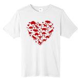 Dinosaur Heart Valentines Day Tall Fusion ChromaSoft Performance T-Shirt