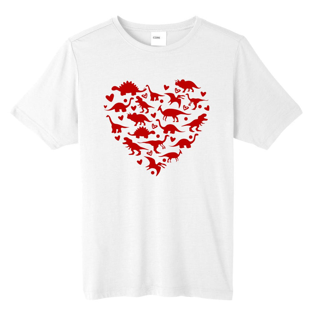 Dinosaur Heart Valentines Day Tall Fusion ChromaSoft Performance T-Shirt