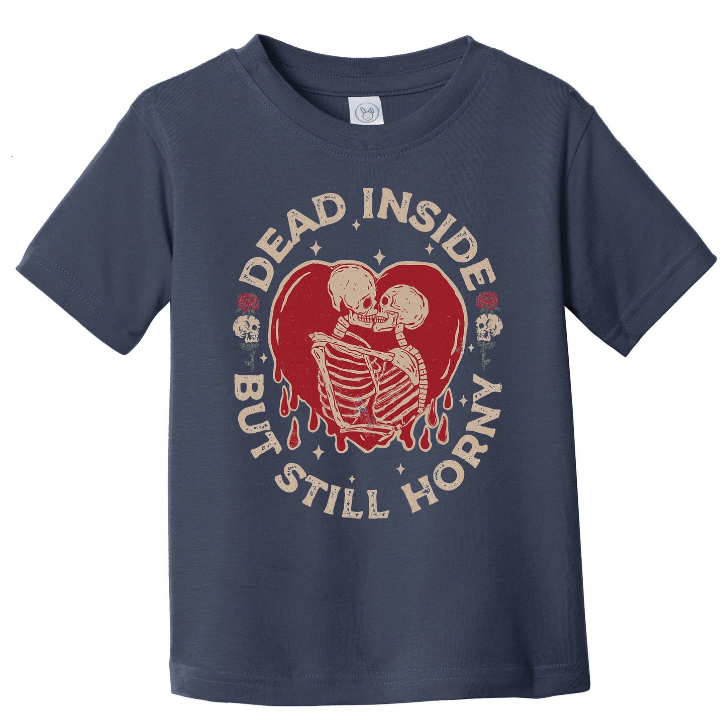 Dead Inside But Still Horny Fun Vintage Skeleton Valentine Toddler T-Shirt