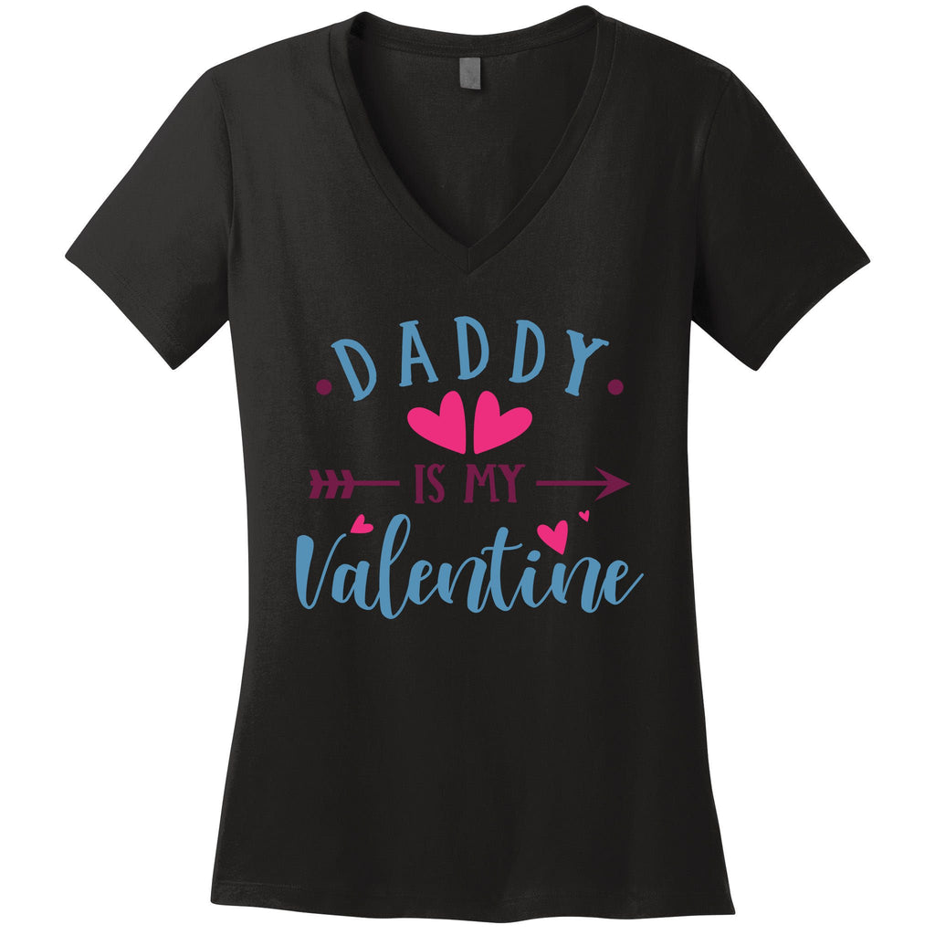 Daddy Is My Valentine Cute Women's V-Neck T-Shirt