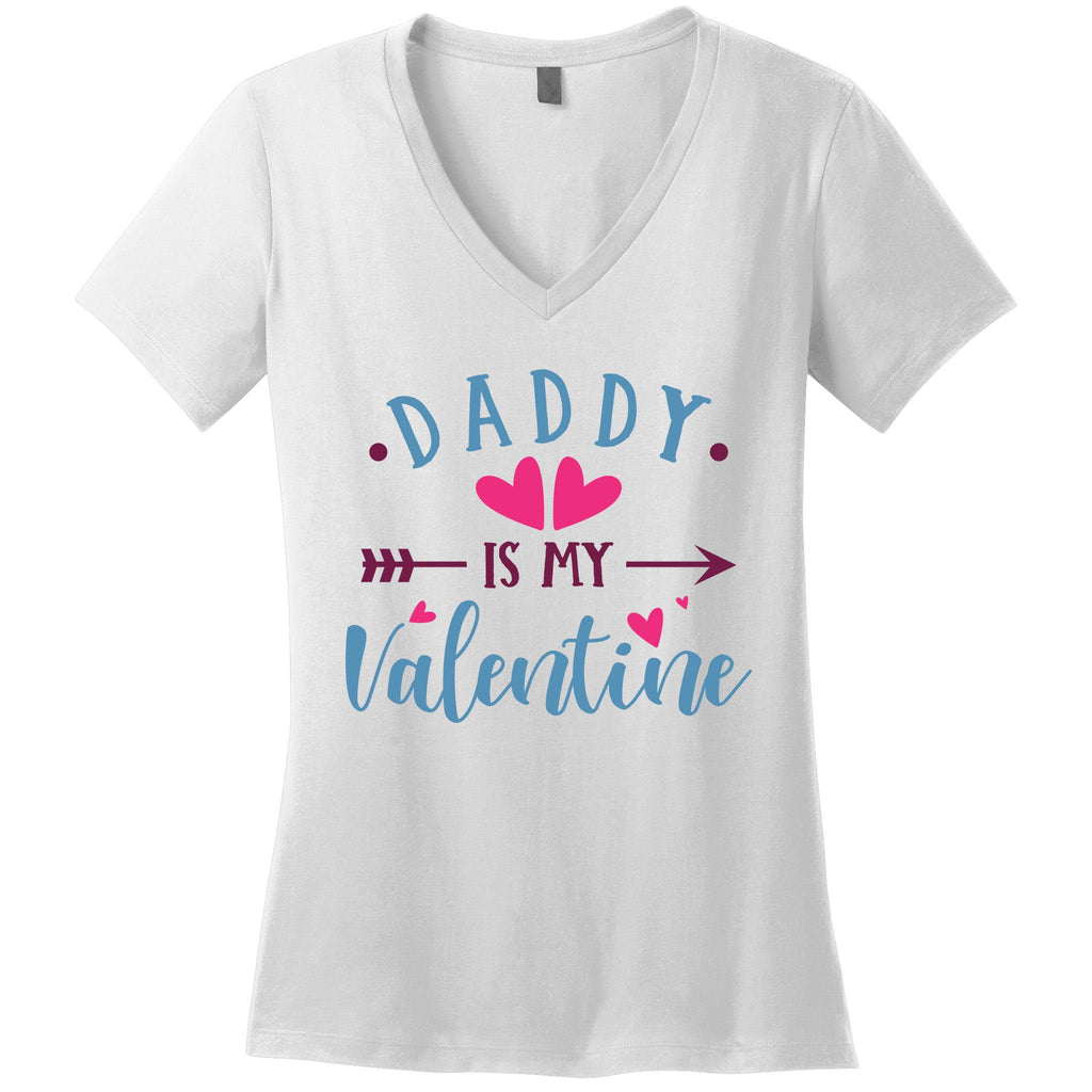 Daddy Is My Valentine Cute Women's V-Neck T-Shirt