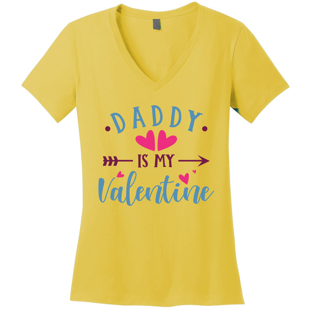 Daddy Is My Valentine Cute Women's V-Neck T-Shirt