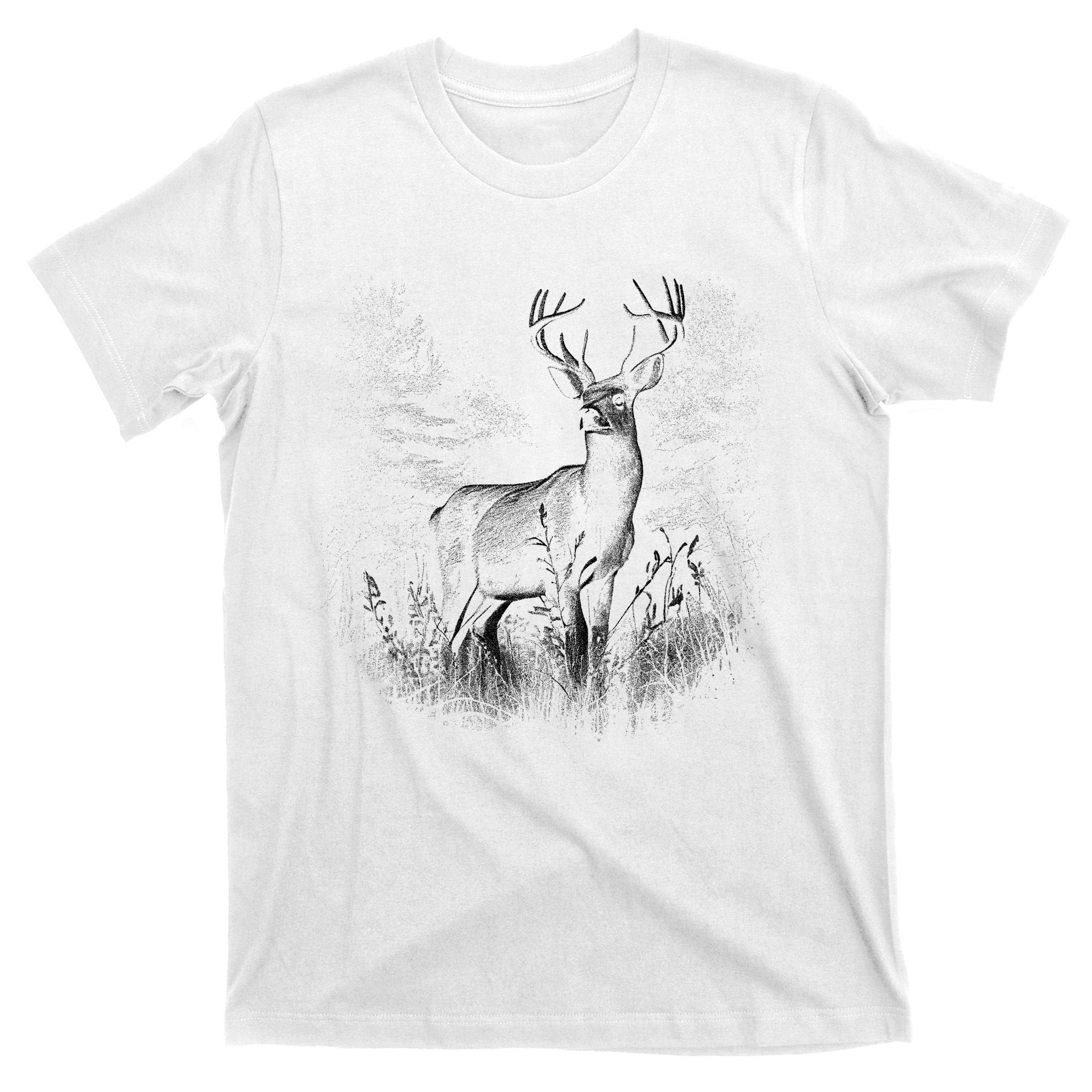 Deer In Nature Realistic T-Shirt
