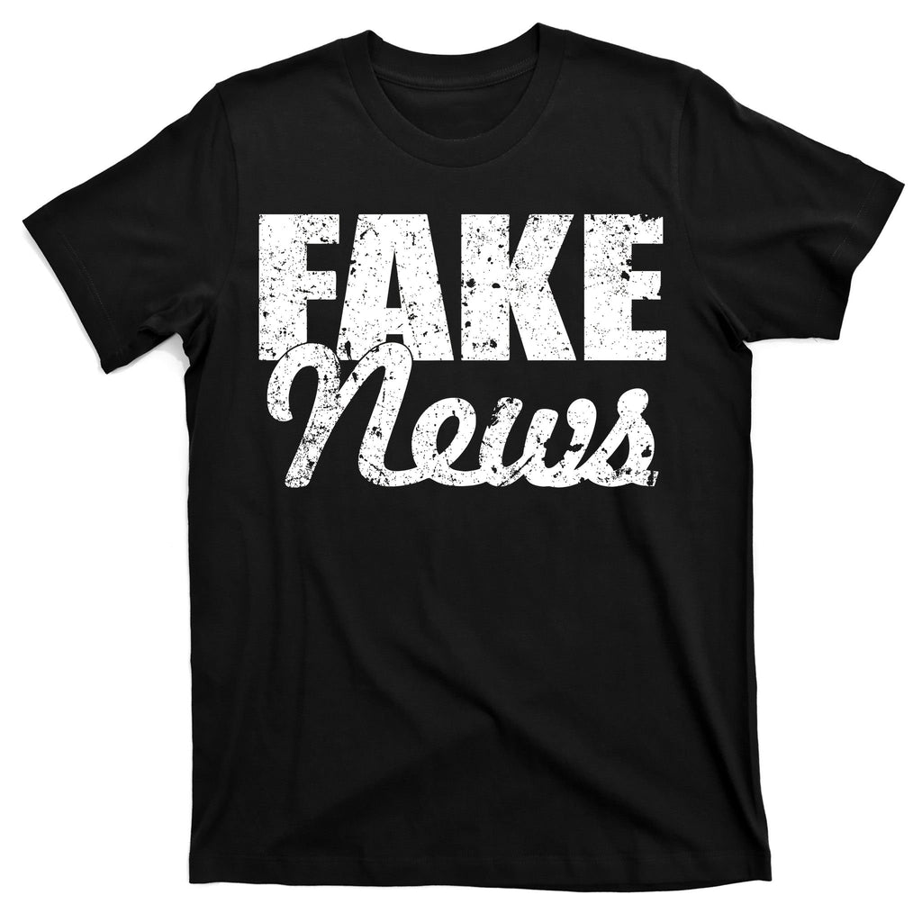 Distressed Fake News Logo T-Shirt