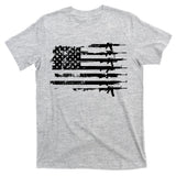 Distressed Gun Riffle US Flag T-Shirt