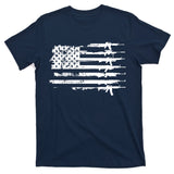 Distressed Gun Riffle US Flag T-Shirt