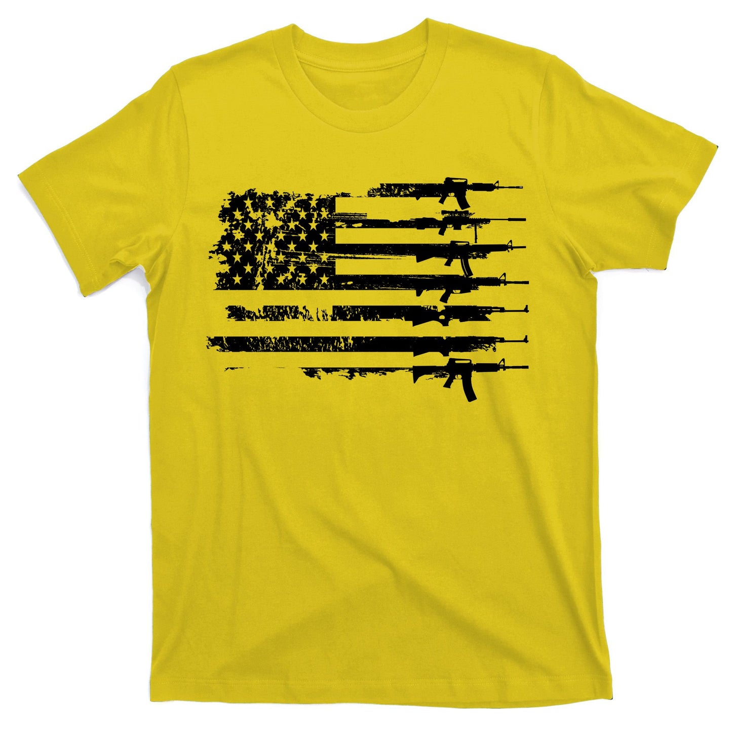 Distressed Gun Riffle US Flag T-Shirt