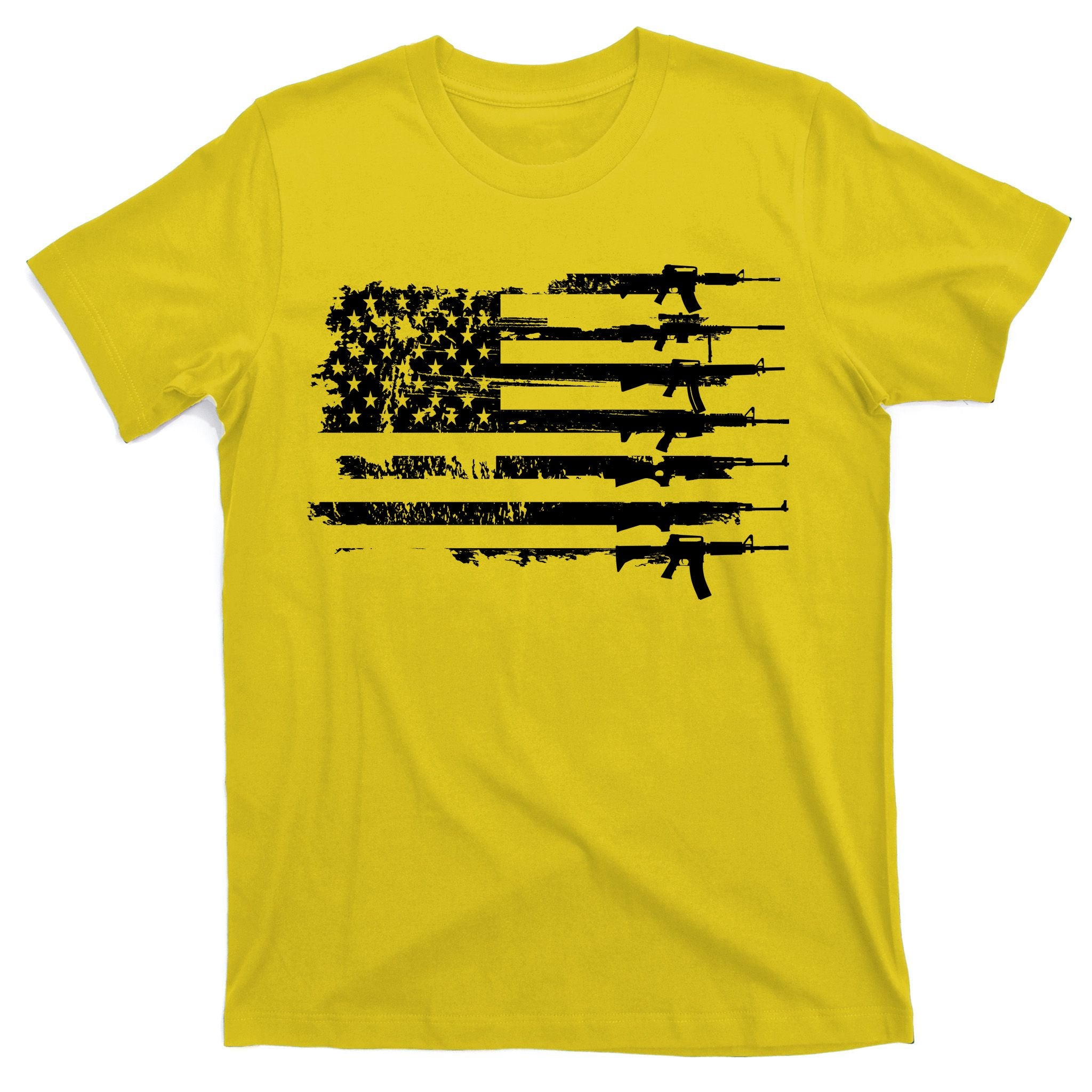 Distressed Gun Riffle US Flag T-Shirt