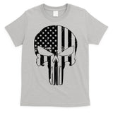 Distressed USA American Skull T-Shirt
