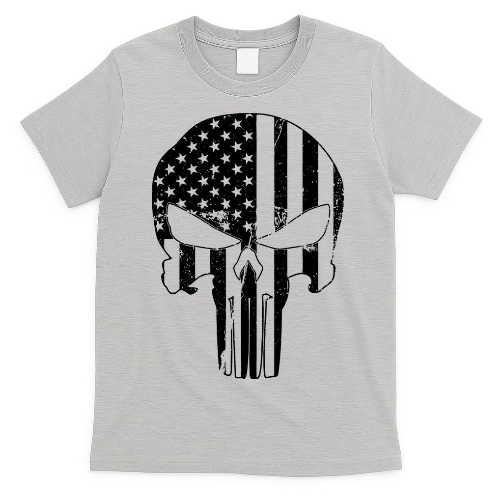 Distressed USA American Skull T-Shirt