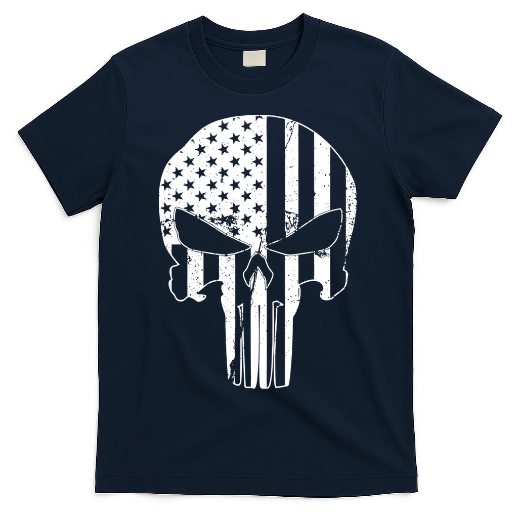 Distressed USA American Skull T-Shirt