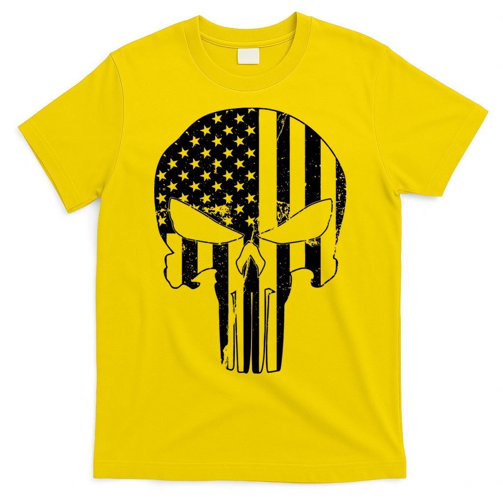 Distressed USA American Skull T-Shirt
