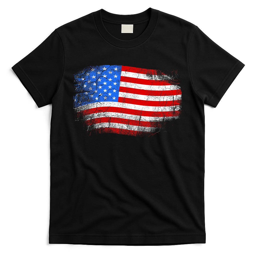Distressed USA Waving Flag T-Shirt