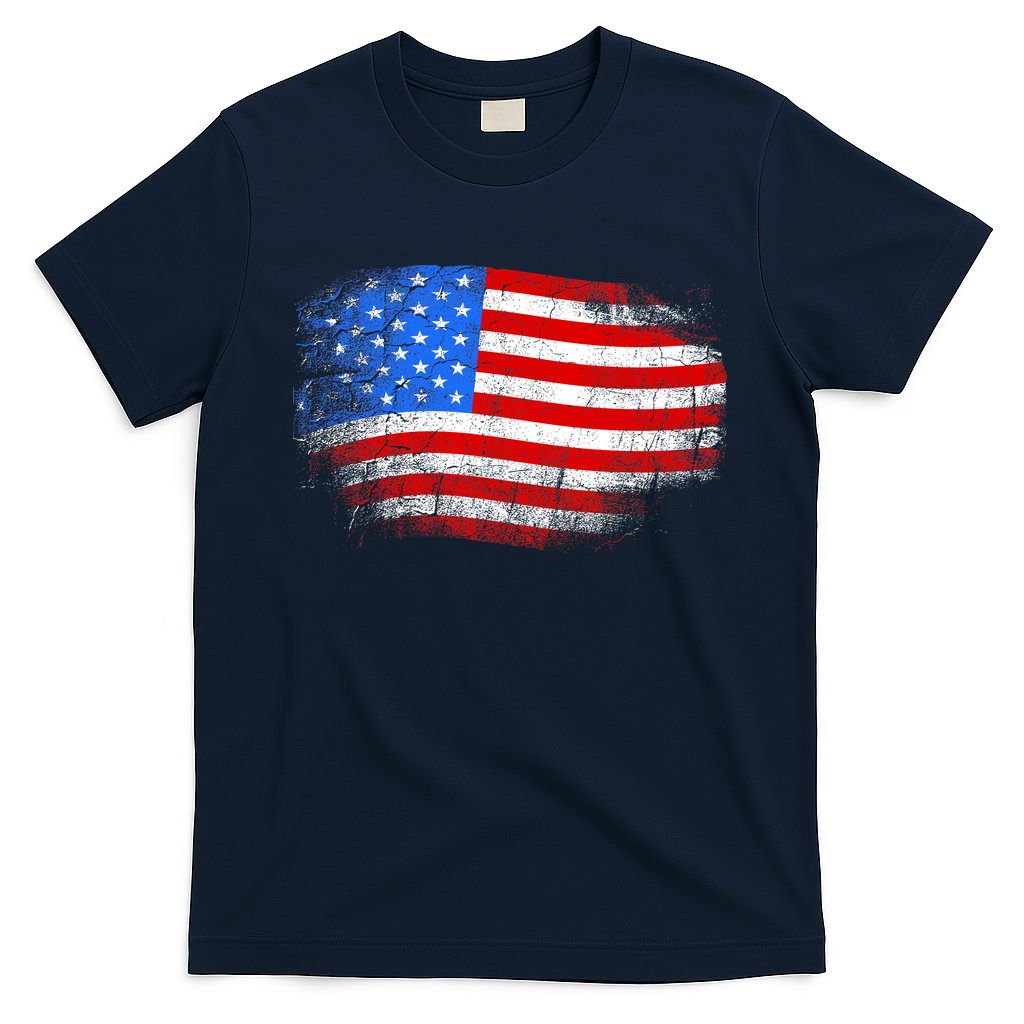 Distressed USA Waving Flag T-Shirt