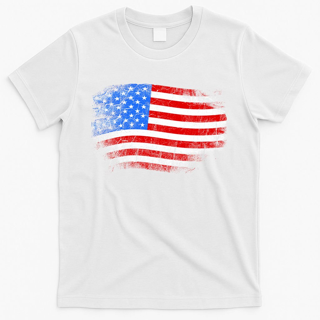 Distressed USA Waving Flag T-Shirt