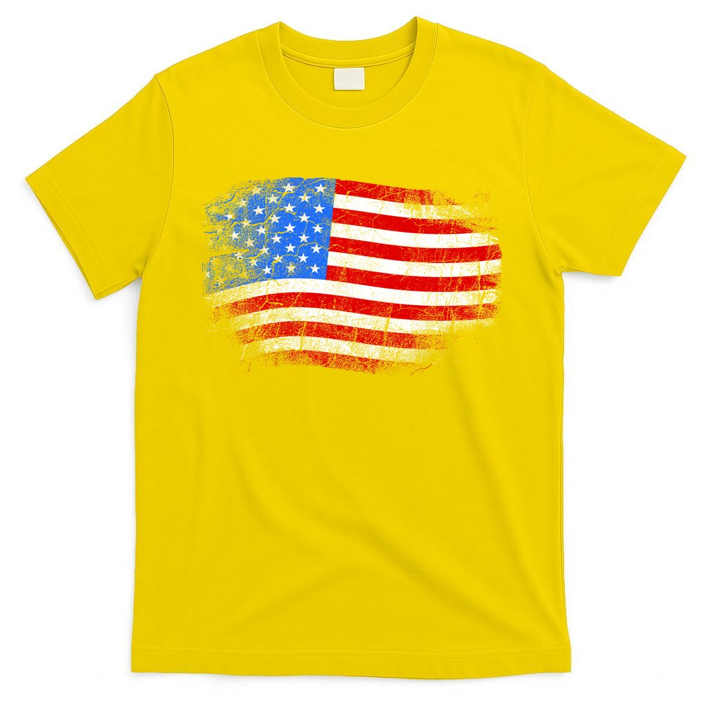 Distressed USA Waving Flag T-Shirt