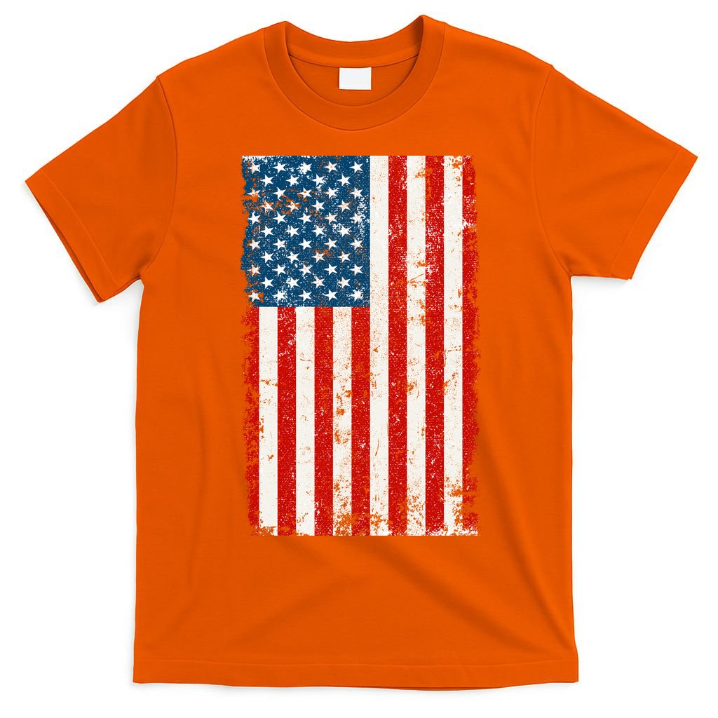 Distressed Worn USA American Flag T-Shirt