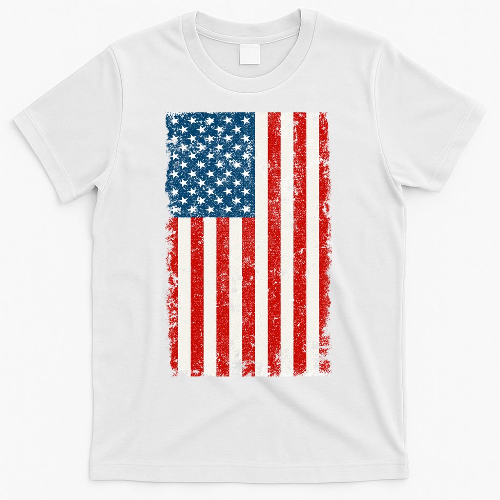 Distressed Worn USA American Flag T-Shirt