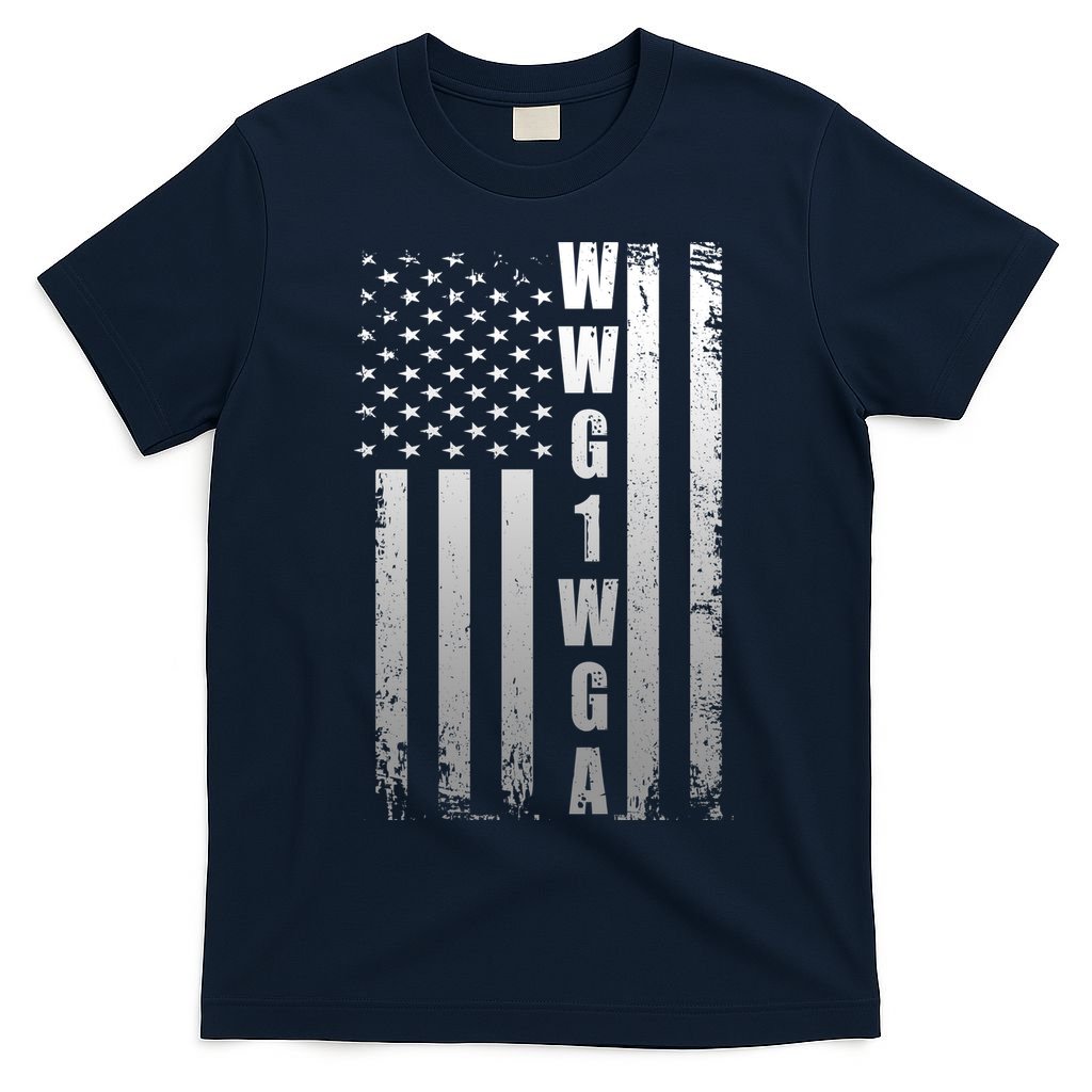 Distressed WWG1WGA US American Flag T-Shirt