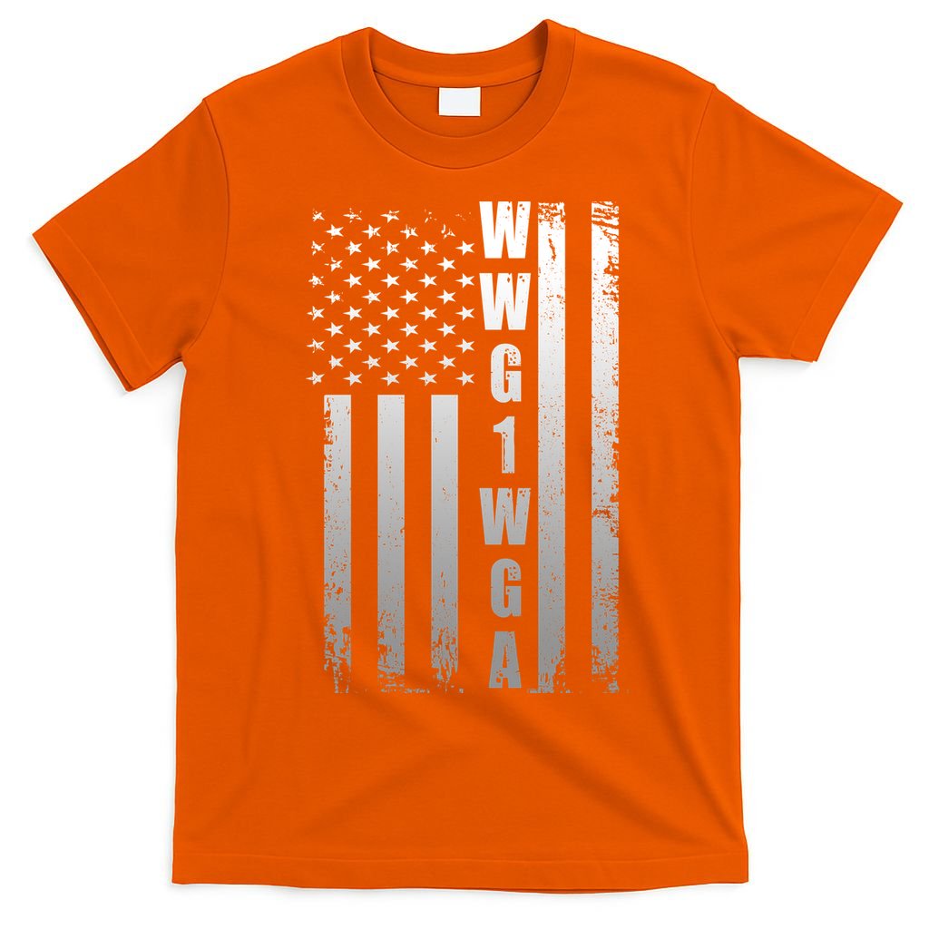 Distressed WWG1WGA US American Flag T-Shirt