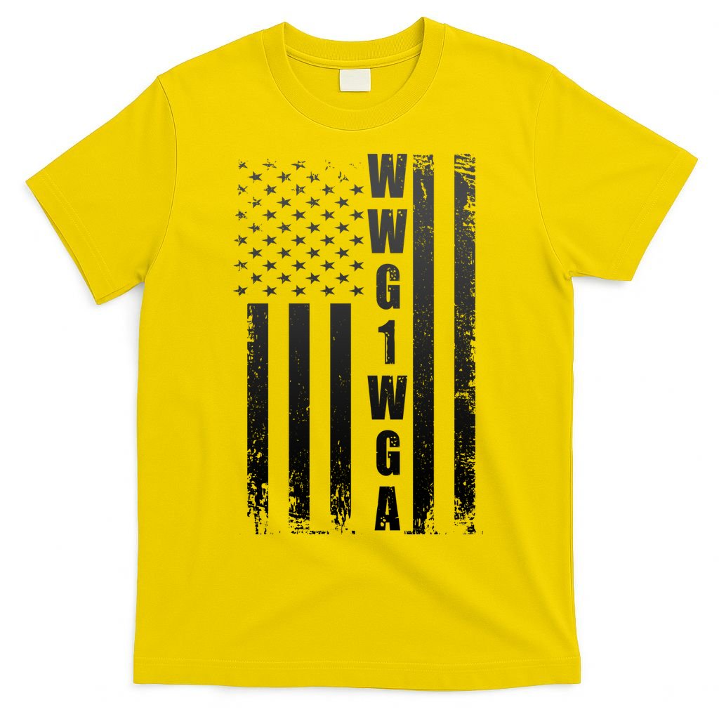 Distressed WWG1WGA US American Flag T-Shirt