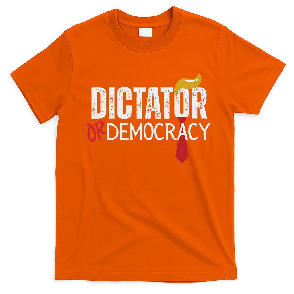 Dictator Or Democracy? Funny Trump Hair Tie Design T-Shirt