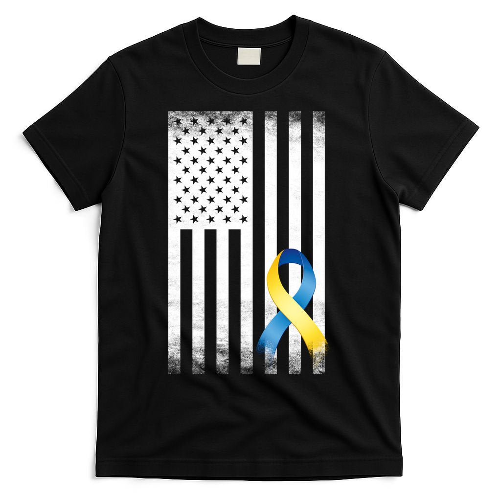 Down Syndrome Awareness USA Flag T-Shirt