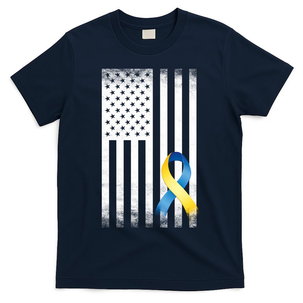 Down Syndrome Awareness USA Flag T-Shirt