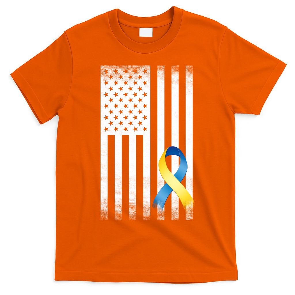 Down Syndrome Awareness USA Flag T-Shirt