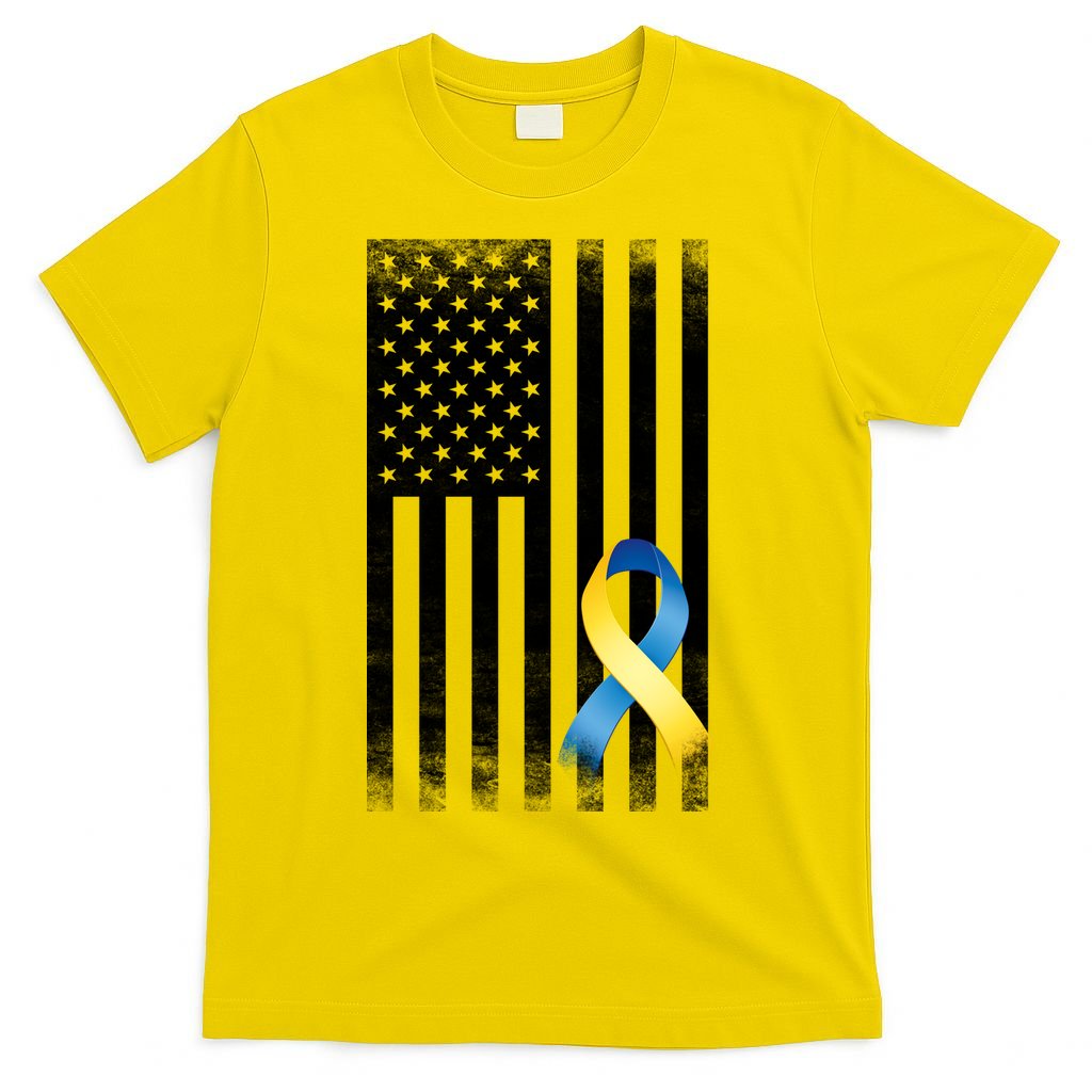Down Syndrome Awareness USA Flag T-Shirt