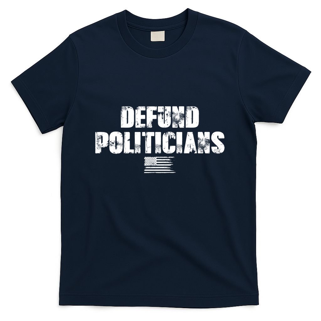 Defund Politicians Distressed Vintage USA Flag T-Shirt