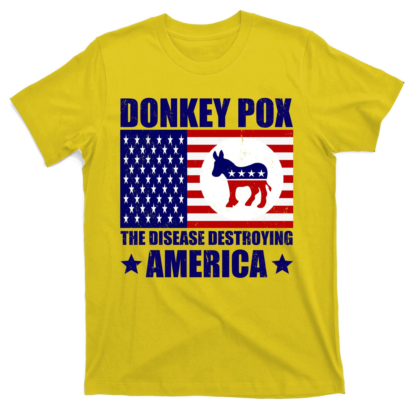 Donkey Pox The Disease Destroying America Vintage USA Funny T-Shirt