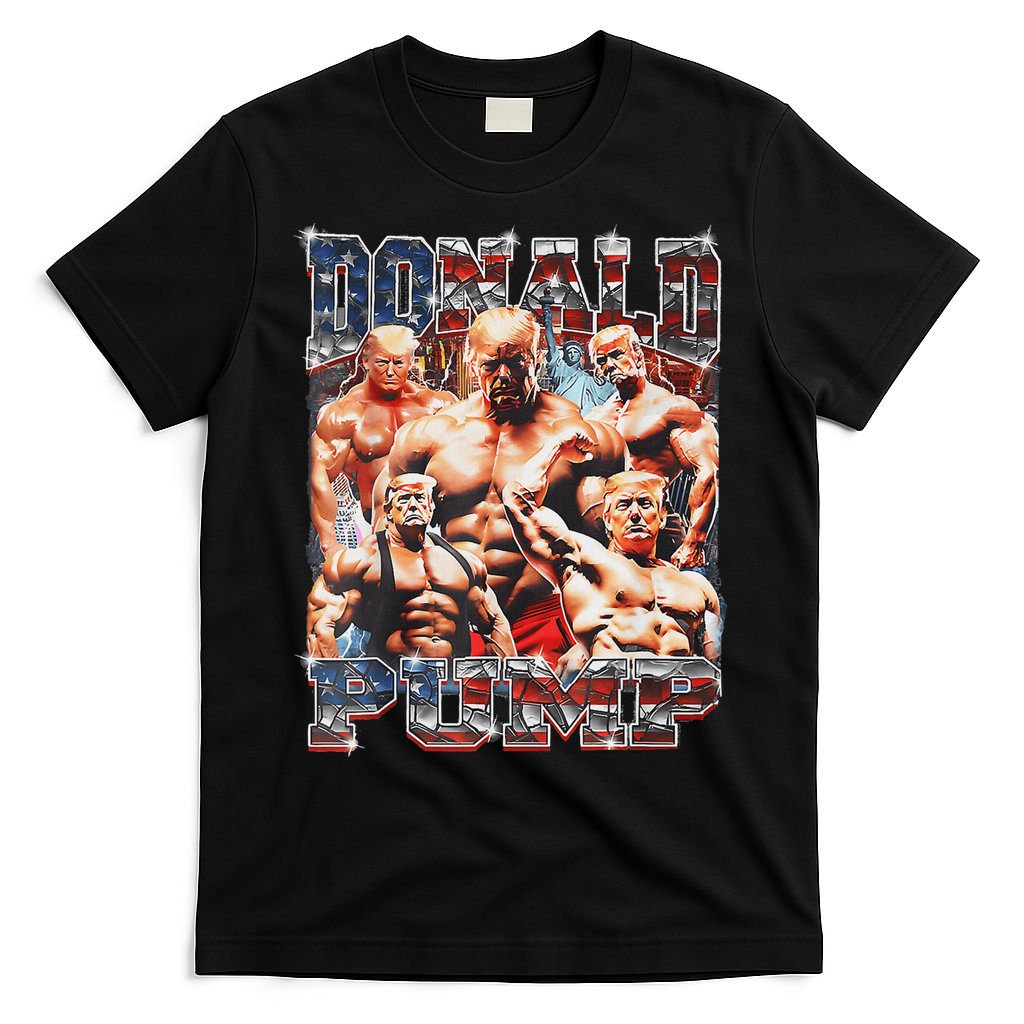 Donald Pump Trump 2024: Funny Weight Lifting Gym Design T-Shirt