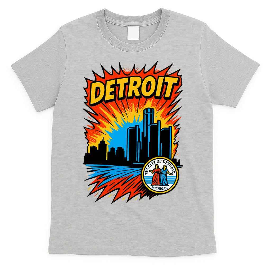 Detroit Retro Comic Style T-Shirt