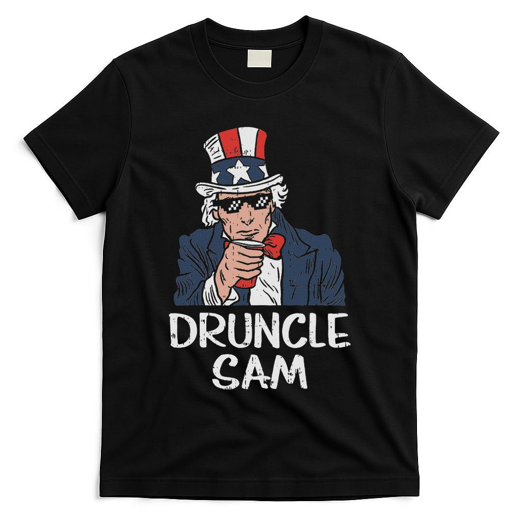 Druncle Sam Funny Uncle Sam Beer 4th Of July Party Drinking T-Shirt