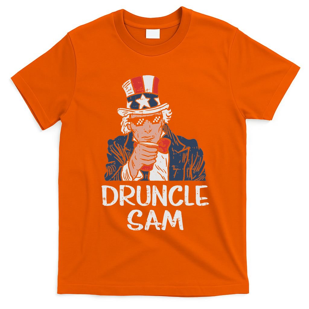 Druncle Sam Funny Uncle Sam Beer 4th Of July Party Drinking T-Shirt