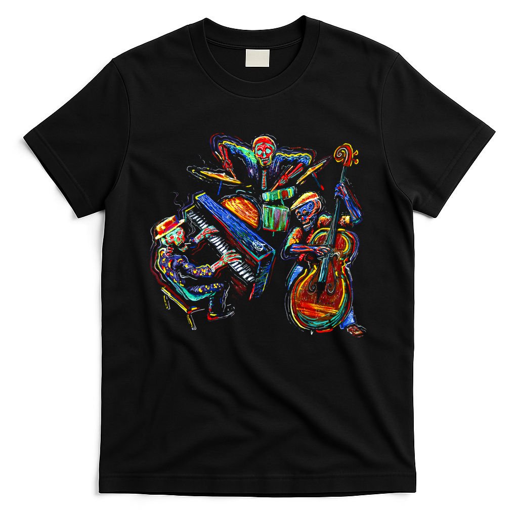 Dancing Skeleton Music Band T-Shirt