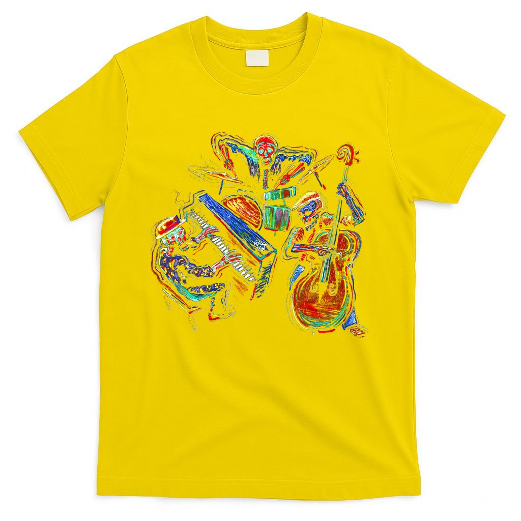 Dancing Skeleton Music Band T-Shirt