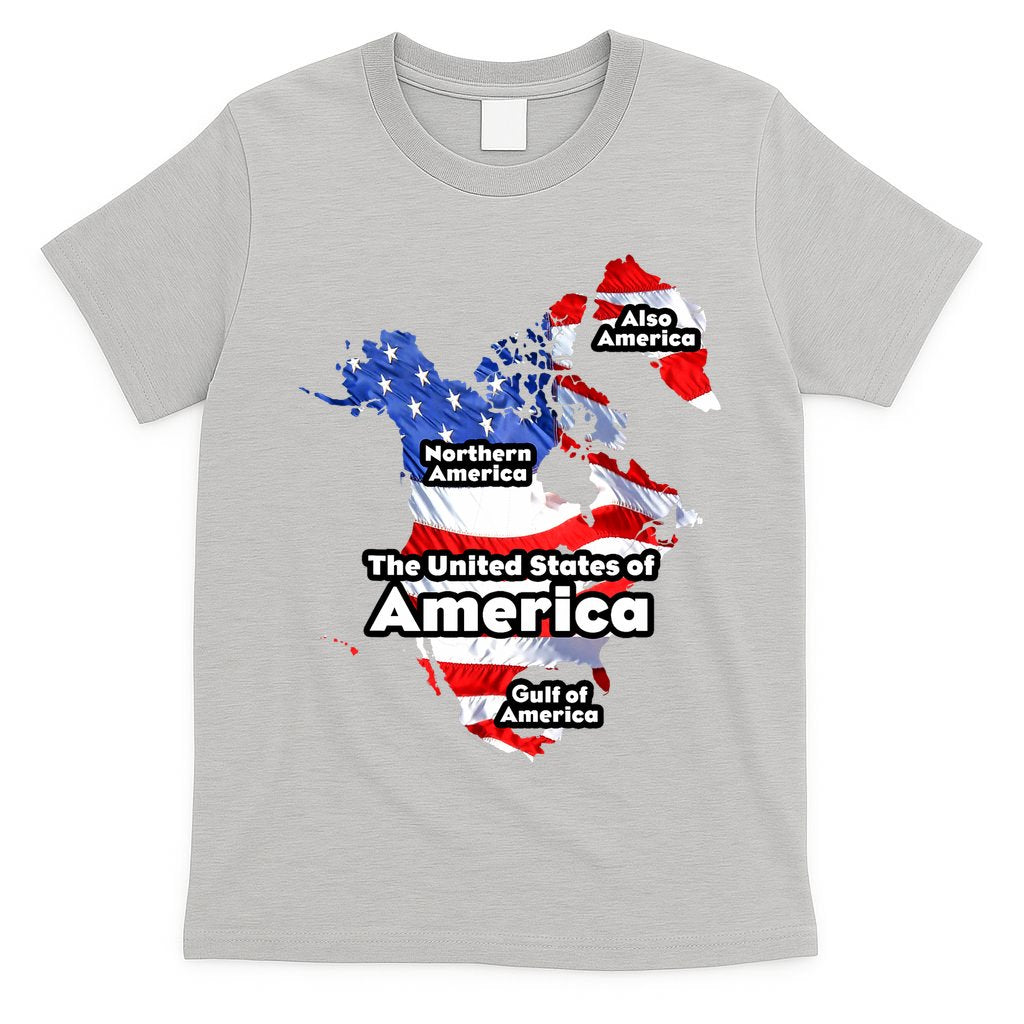 Donald Trump American Flag Canada Greenland Gulf Map T-Shirt